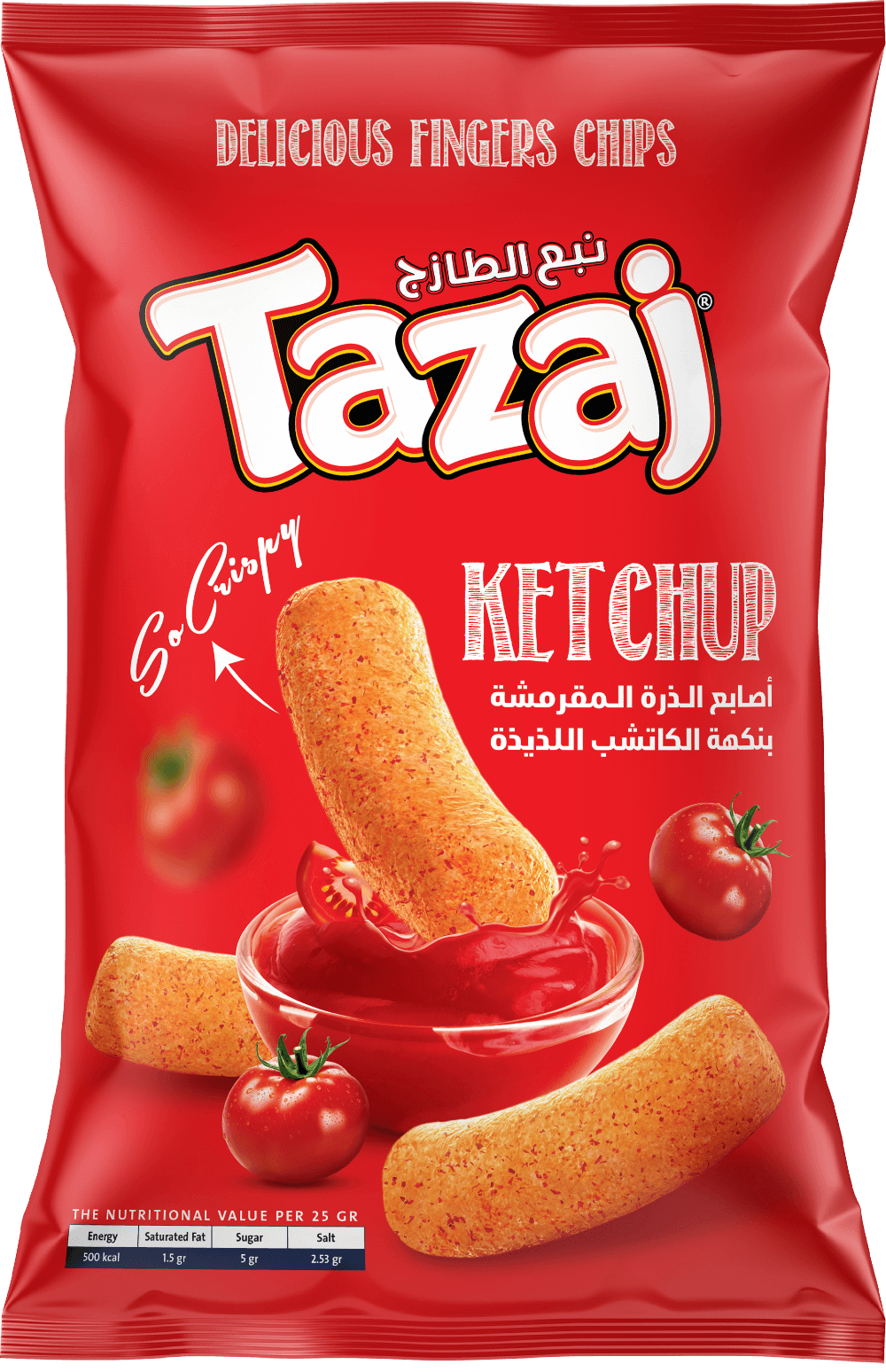 Ketchup Fingers flavored snack