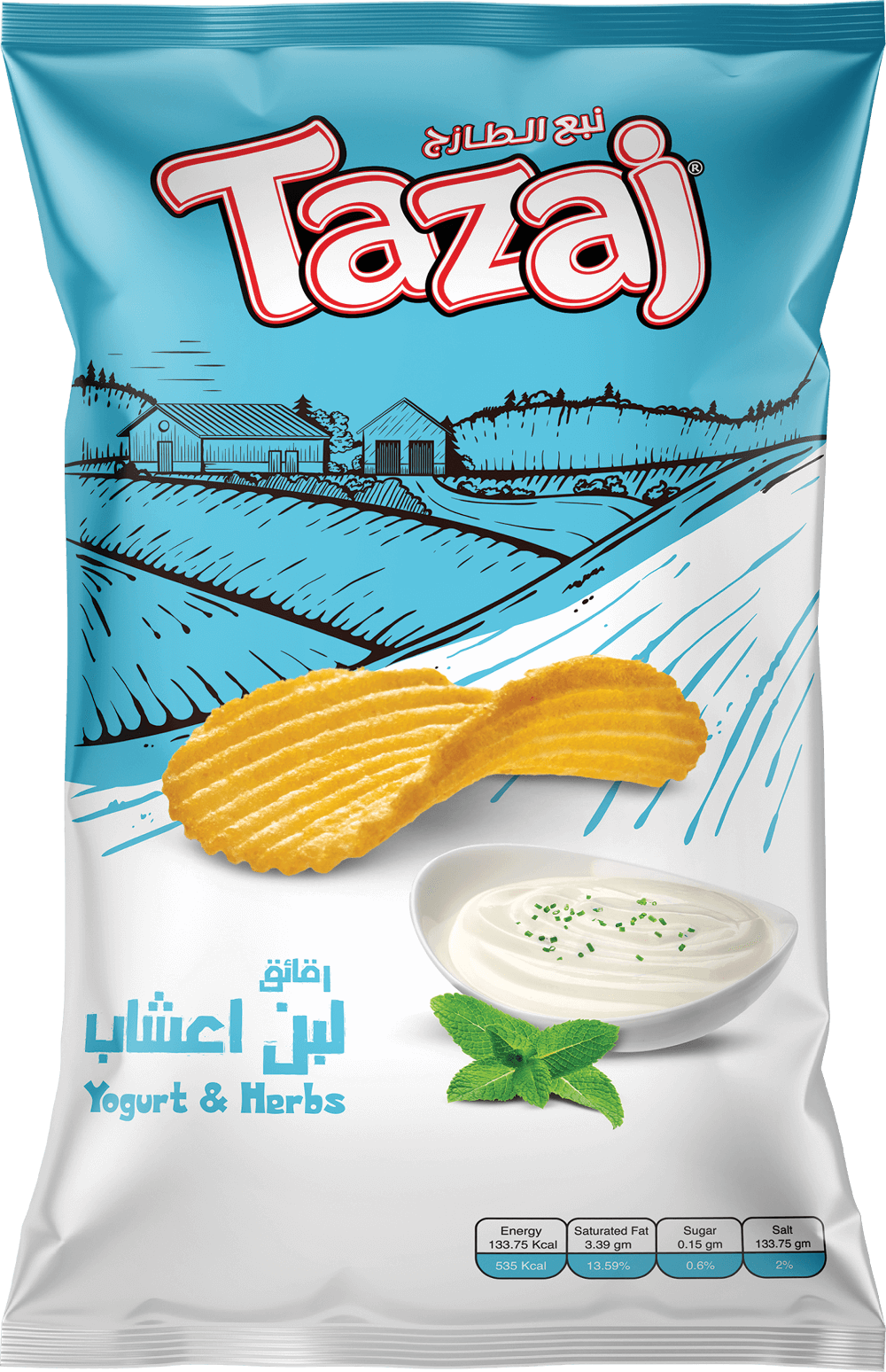 Yogurt And Herbs Slices flavored snack